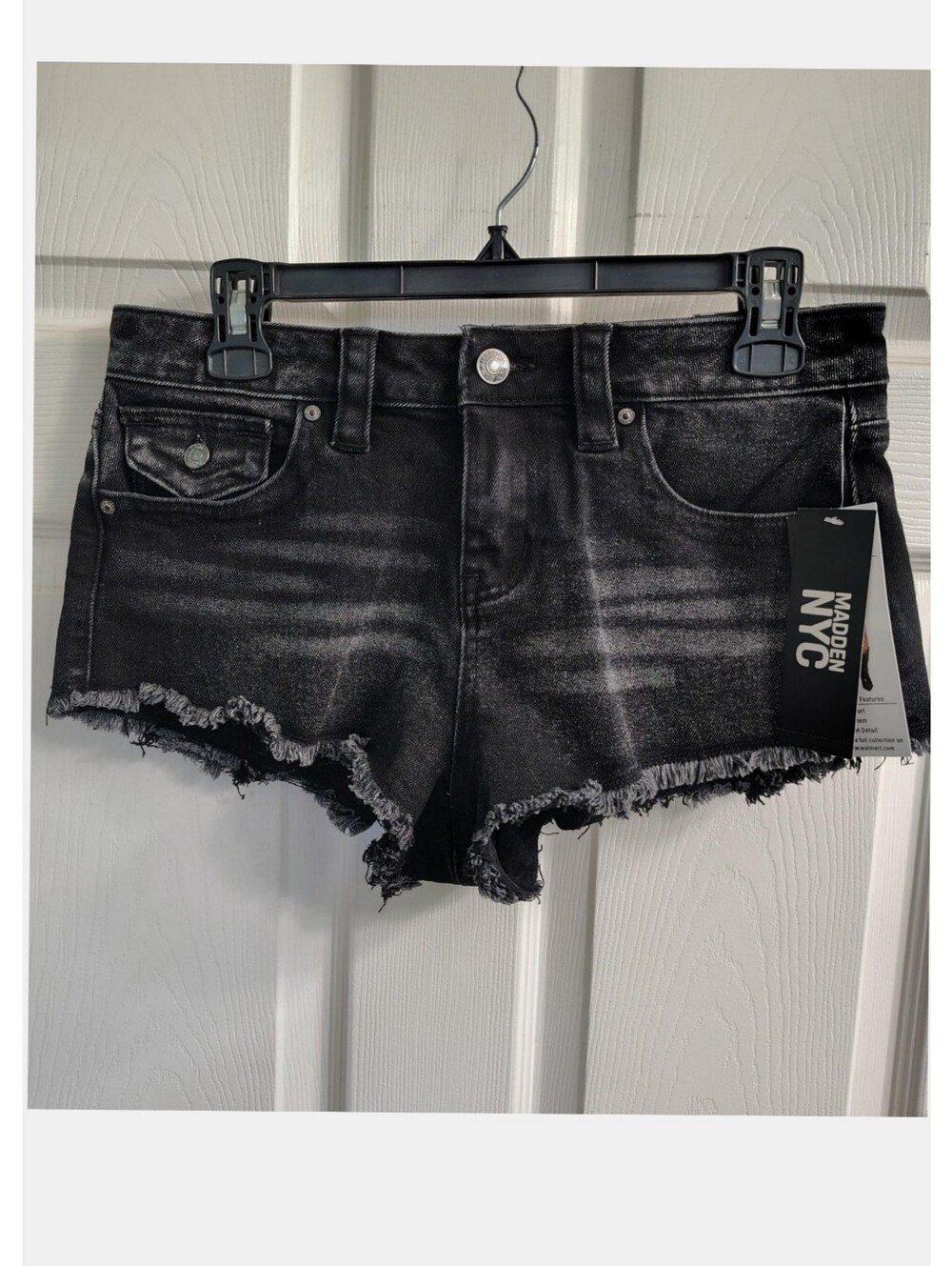 Madden NYC 'Micro Shorts' Distressed Black Denim - Junior Size 2  *NWT*
